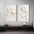 HOLMAN ART Ivory Whispers – Textured White Floral Impasto Painting Set - image 2