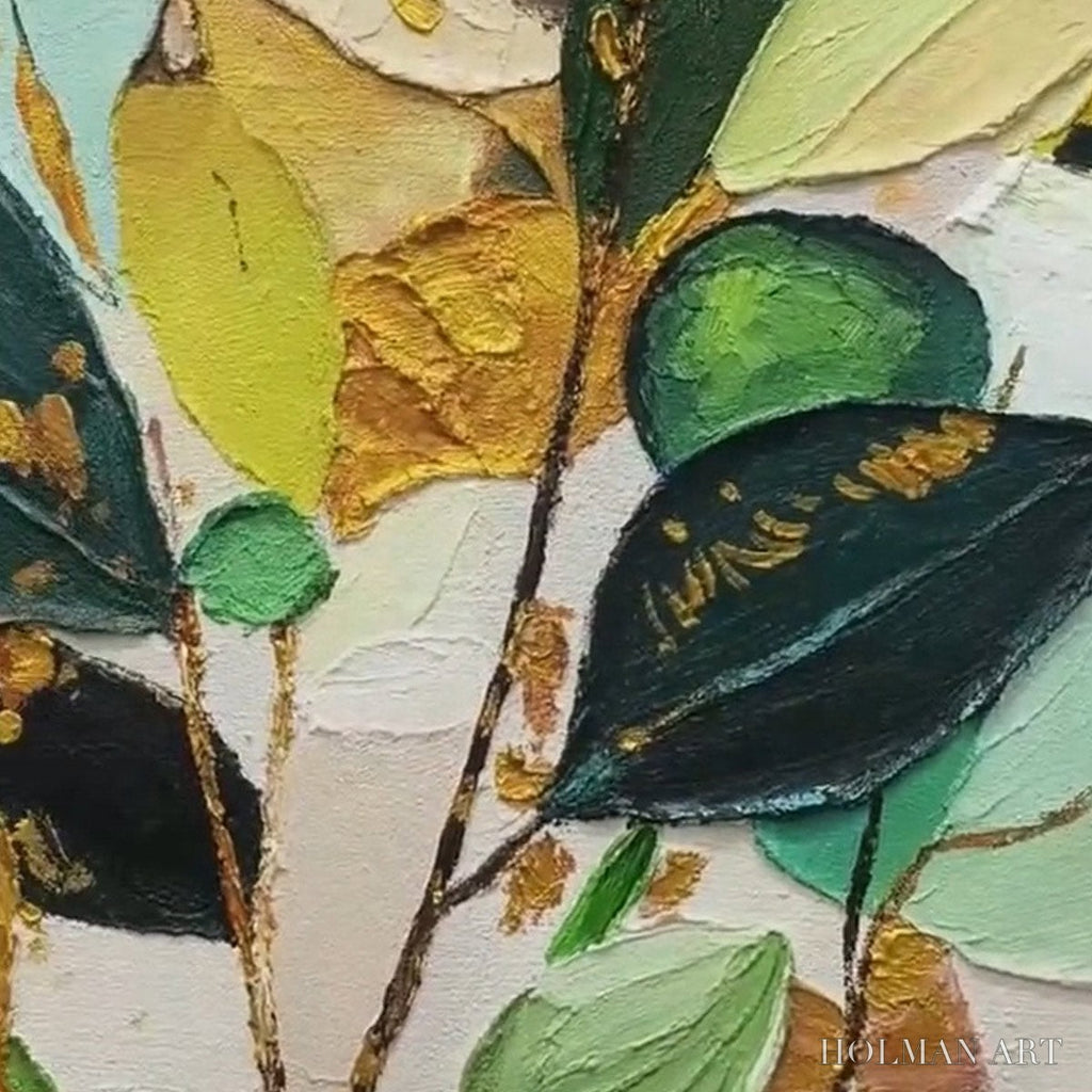 HOLMAN ART Gilded Botanica – Textured Palette Knife Floral Oil Painting - image 3