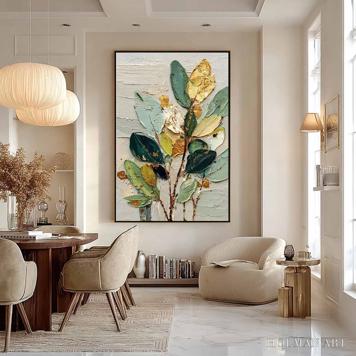 HOLMAN ART Gilded Botanica – Textured Palette Knife Floral Oil Painting - image 4