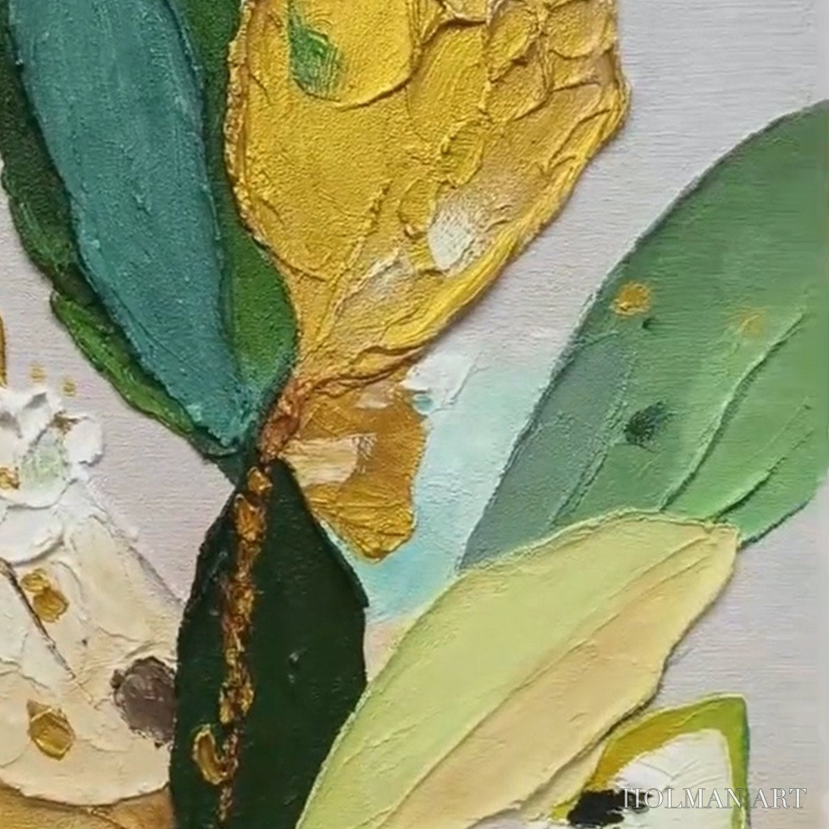 HOLMAN ART Gilded Botanica – Textured Palette Knife Floral Oil Painting - image 5