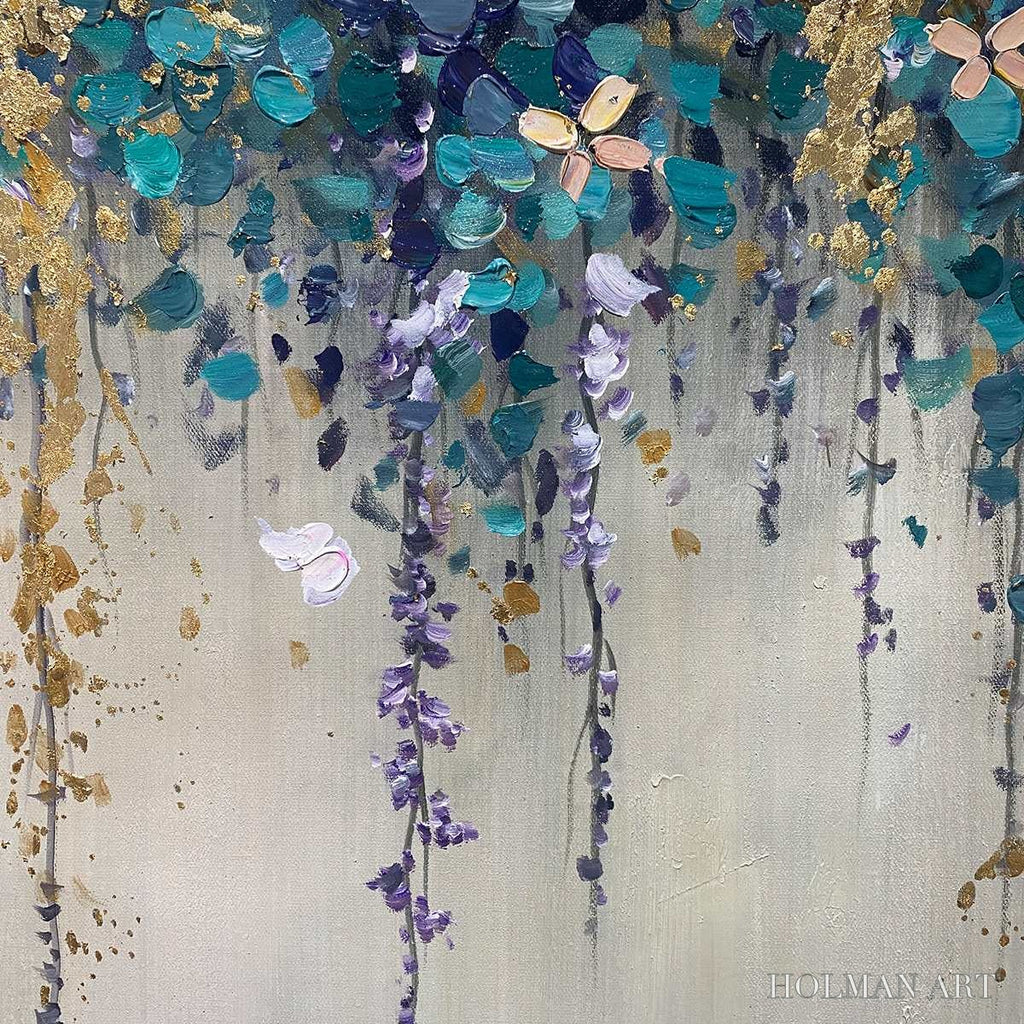 HOLMAN ART Ready to Ship | Cascade – Panoramic Floral and Butterfly Oil Painting - image 2