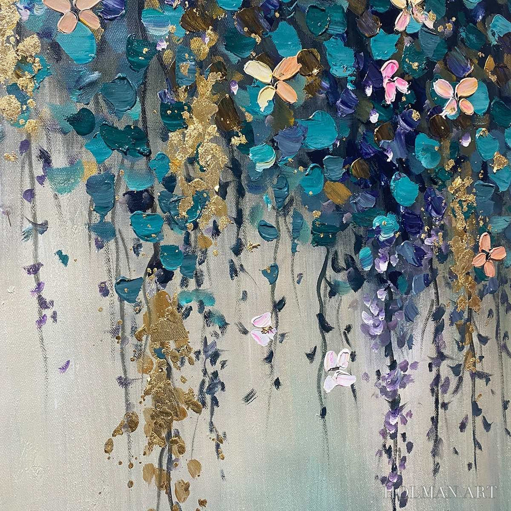 HOLMAN ART Ready to Ship | Cascade – Panoramic Floral and Butterfly Oil Painting - image 4