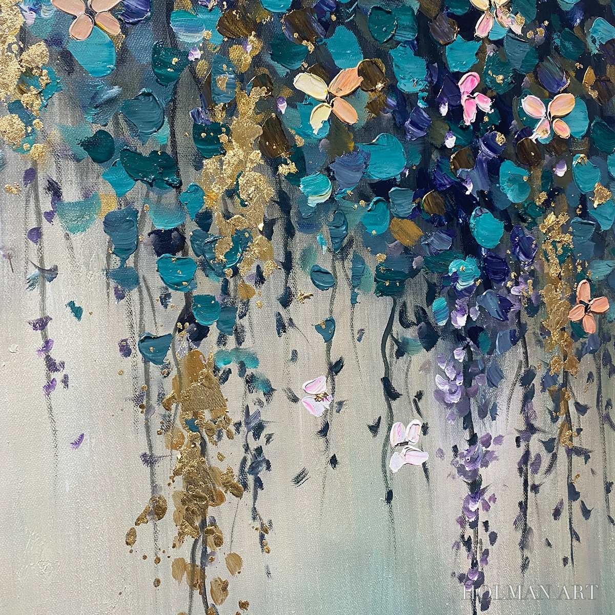 HOLMAN ART Ready to Ship | Cascade – Panoramic Floral and Butterfly Oil Painting - image 4