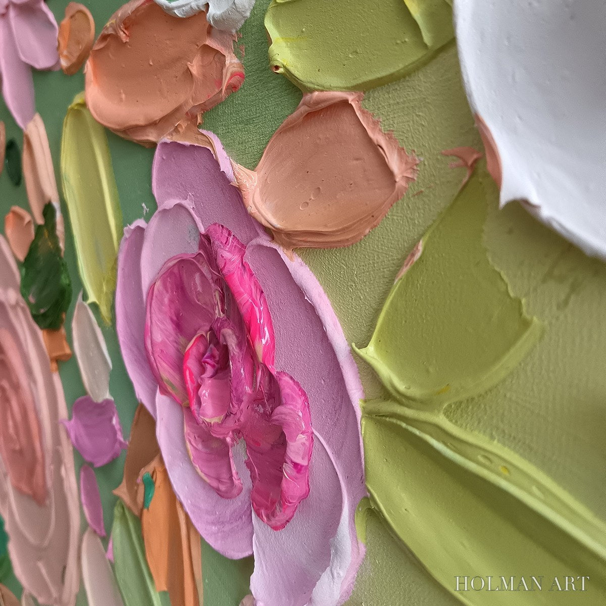 HOLMAN ART Ready to Ship | Garden Rhapsody | 28''X56'' | 70x140cm | Gold Frame - image 4