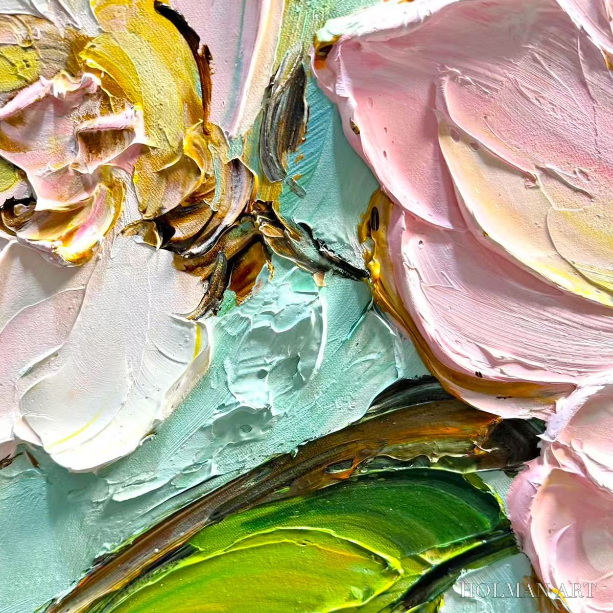 HOLMAN ART Ready to Ship | Blossom Serenade – Textured Impasto Floral Oil Painting - image 2