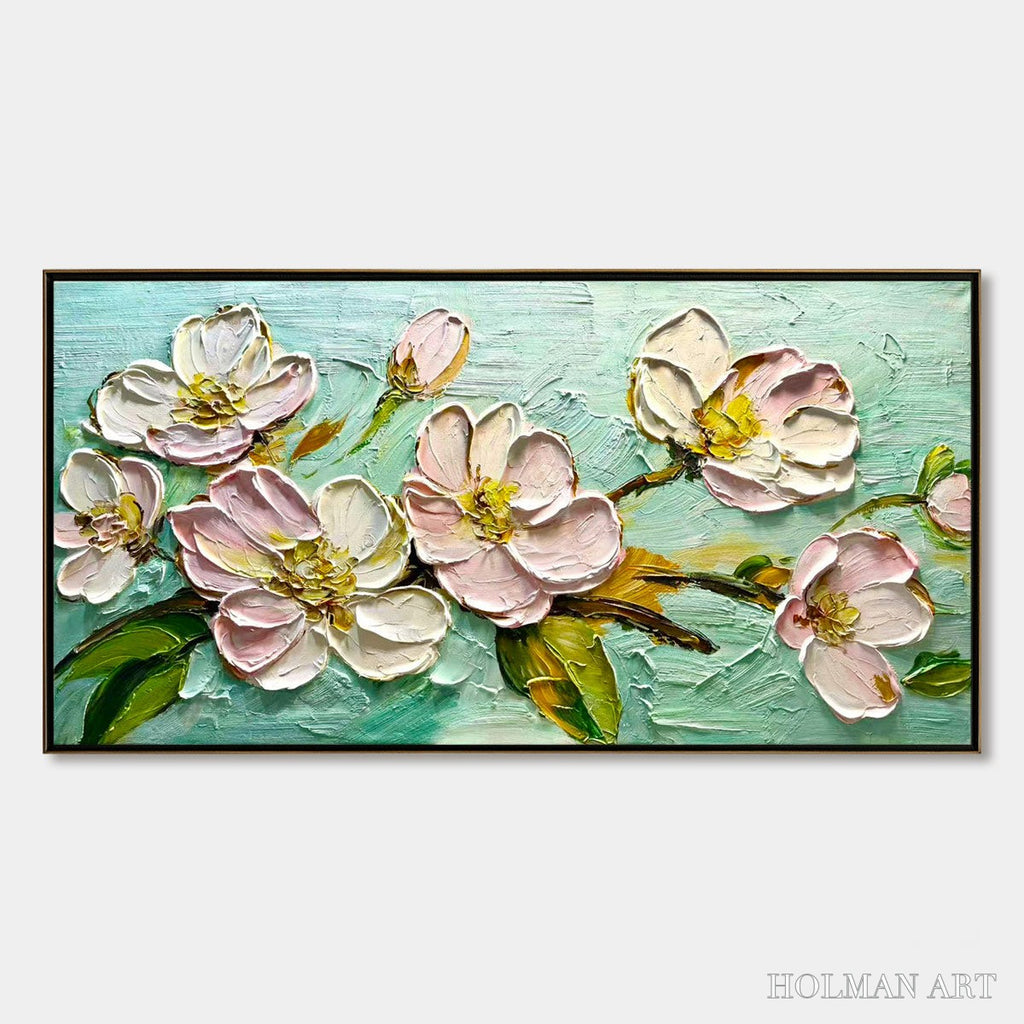 HOLMAN ART Ready to Ship | Blossom Serenade – Textured Impasto Floral Oil Painting - image 3