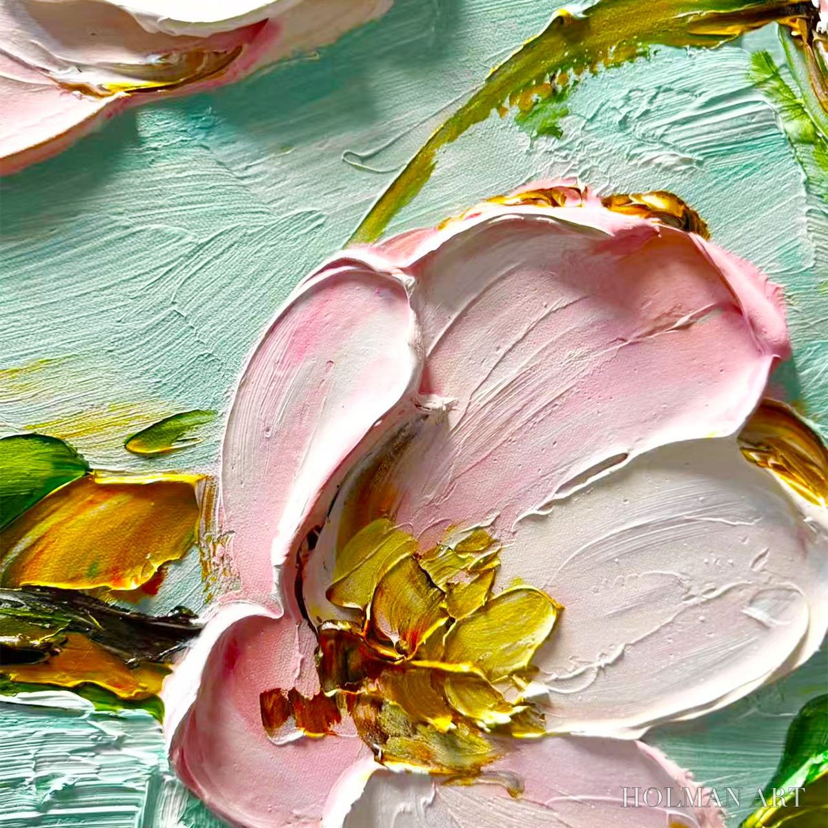 HOLMAN ART Ready to Ship | Blossom Serenade – Textured Impasto Floral Oil Painting - image 4