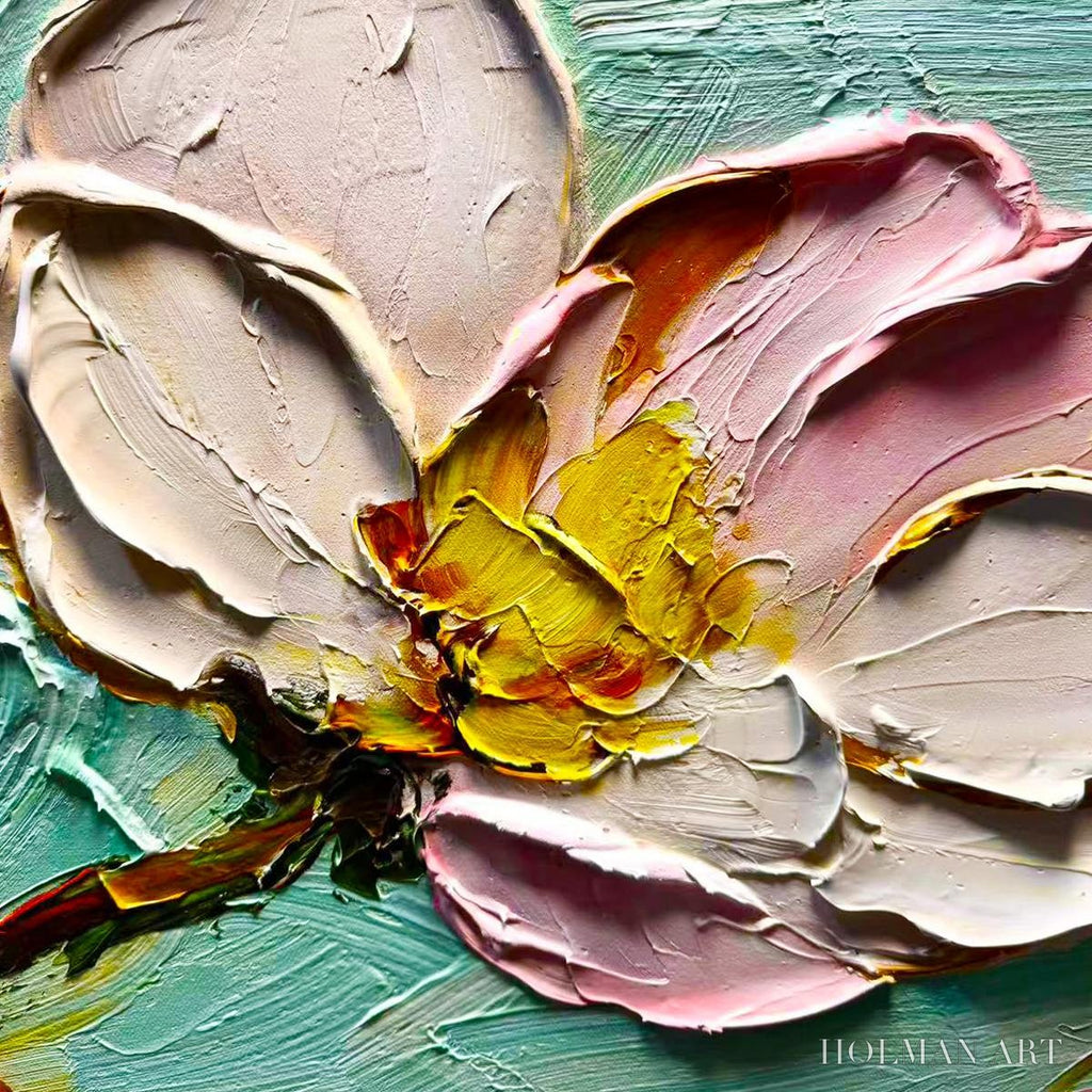 HOLMAN ART Ready to Ship | Blossom Serenade – Textured Impasto Floral Oil Painting - image 5