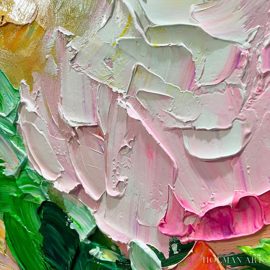 HOLMAN ART Ready to Ship | Blooming Romance – Impressionistic Floral Oil Painting - image 3