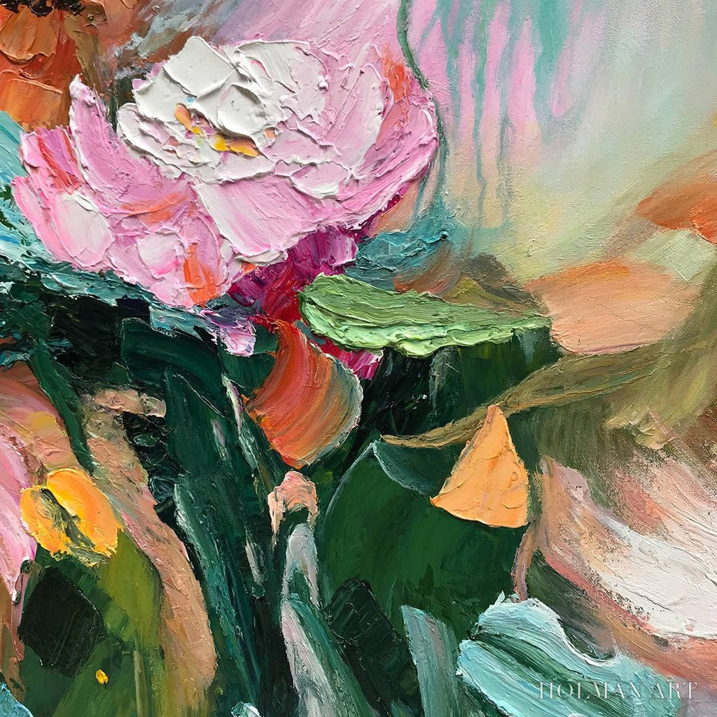 HOLMAN ART Ready to Ship | Blooming Romance – Impressionistic Floral Oil Painting - image 4