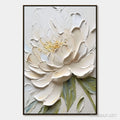 HOLMAN ART Ivory Petals – Textured Impasto Peony Painting - image 1