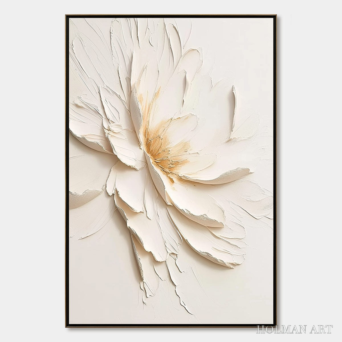 HOLMAN ART Alabaster Bloom – Textured Impasto Floral Oil Painting - image 1