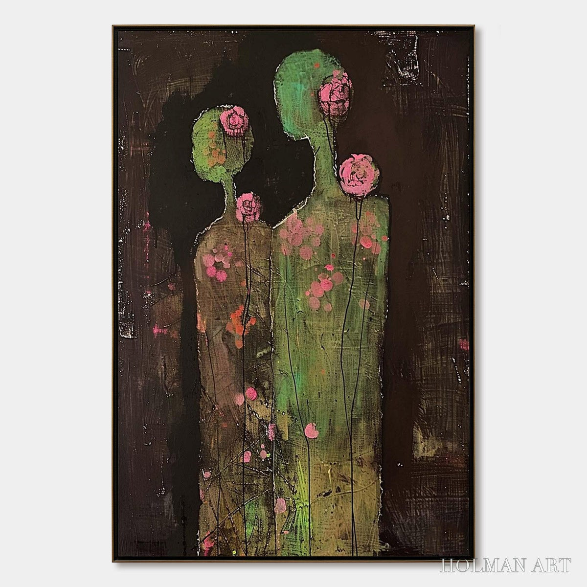 HOLMAN ART Blossom Shadows – Figurative Floral Portrait Painting - image 1