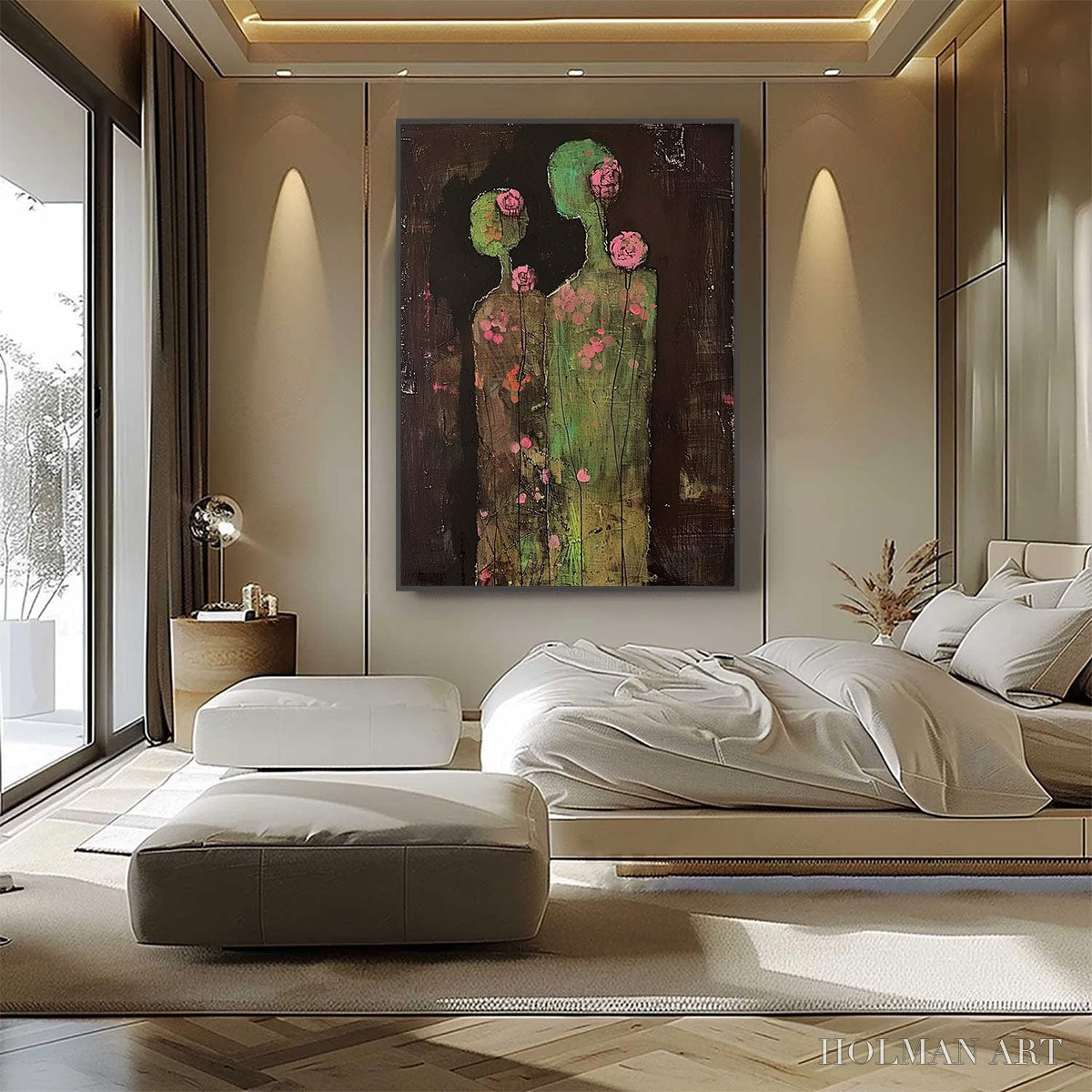 HOLMAN ART Blossom Shadows – Figurative Floral Portrait Painting - image 3