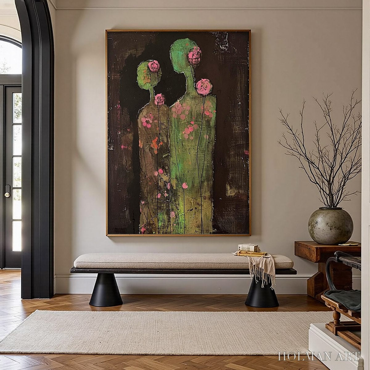 HOLMAN ART Blossom Shadows – Figurative Floral Portrait Painting - image 4