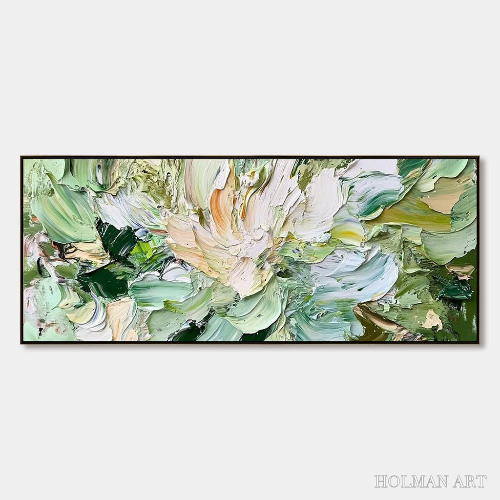 HOLMAN ART Verdant Bloom – Textured Abstract Floral Painting - image 1