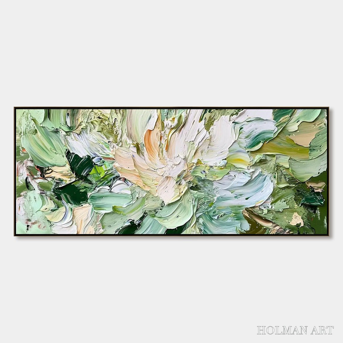 HOLMAN ART Verdant Bloom – Textured Abstract Floral Painting - image 1