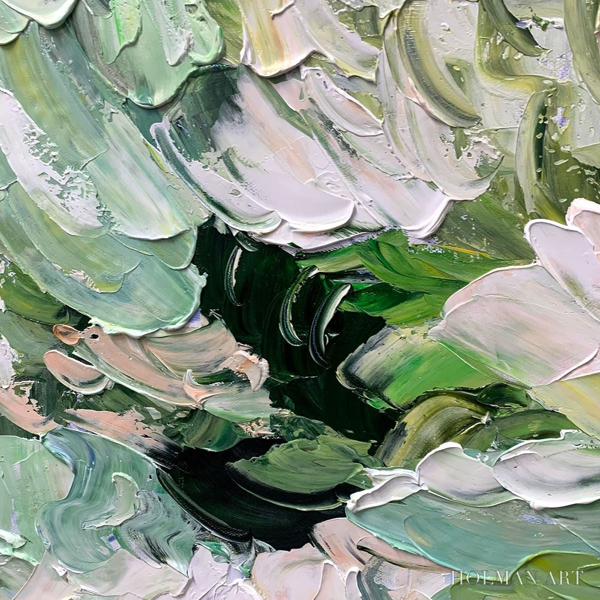 HOLMAN ART Verdant Bloom – Textured Abstract Floral Painting - image 3