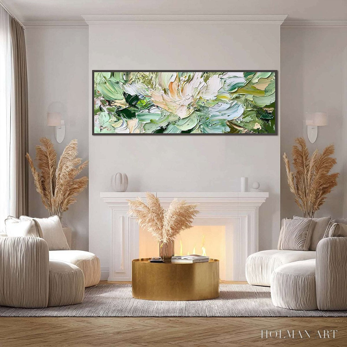 HOLMAN ART Verdant Bloom – Textured Abstract Floral Painting - image 5
