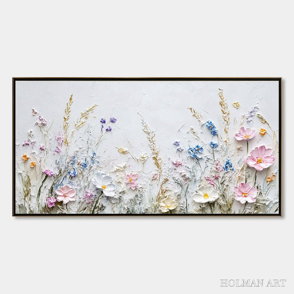 HOLMAN ART Wildflower Serenade – Textured Pastel Floral Meadow Painting - image 1