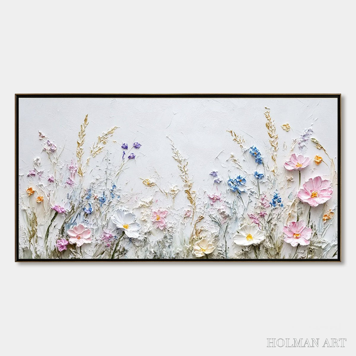 HOLMAN ART Wildflower Serenade – Textured Pastel Floral Meadow Painting - image 1