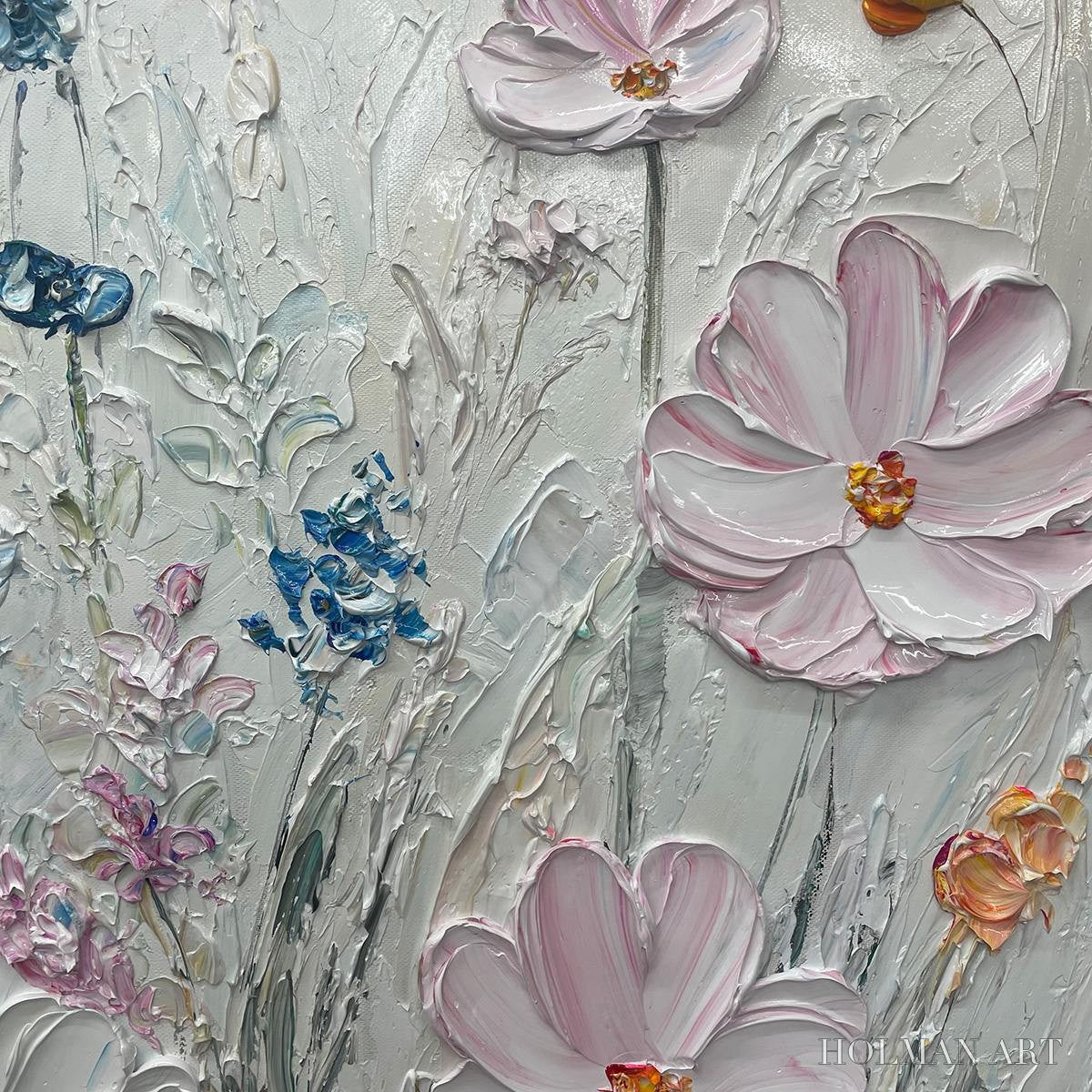 HOLMAN ART Wildflower Serenade – Textured Pastel Floral Meadow Painting - image 3