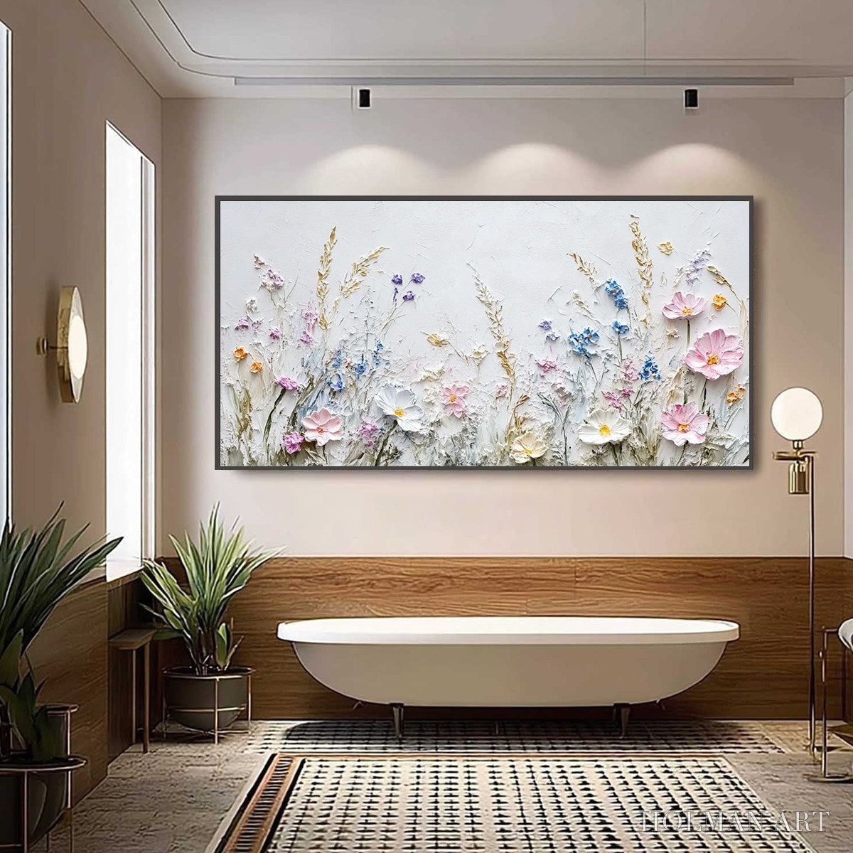 HOLMAN ART Wildflower Serenade – Textured Pastel Floral Meadow Painting - image 4