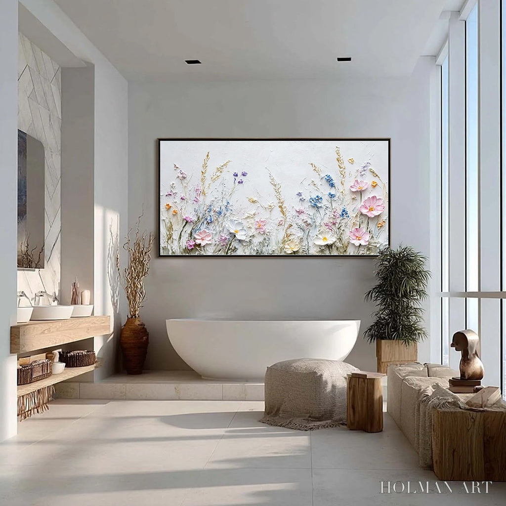 HOLMAN ART Wildflower Serenade – Textured Pastel Floral Meadow Painting - image 6
