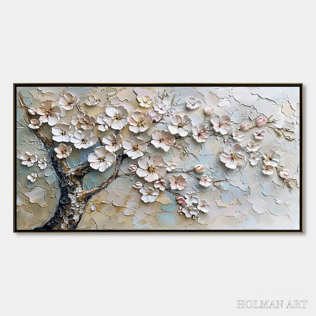 HOLMAN ART Blossom Serenade – Textured Impasto Cherry Blossom Painting - image 1