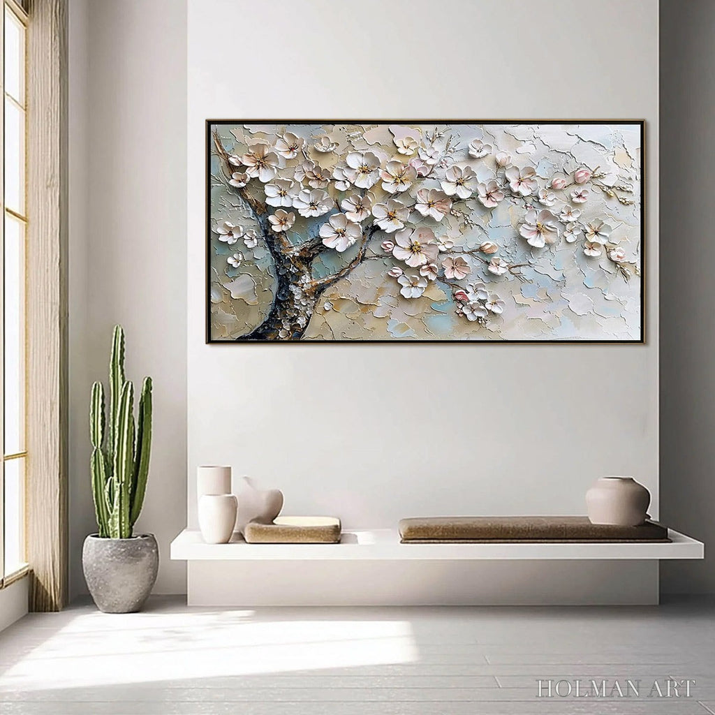 HOLMAN ART Blossom Serenade – Textured Impasto Cherry Blossom Painting - image 4