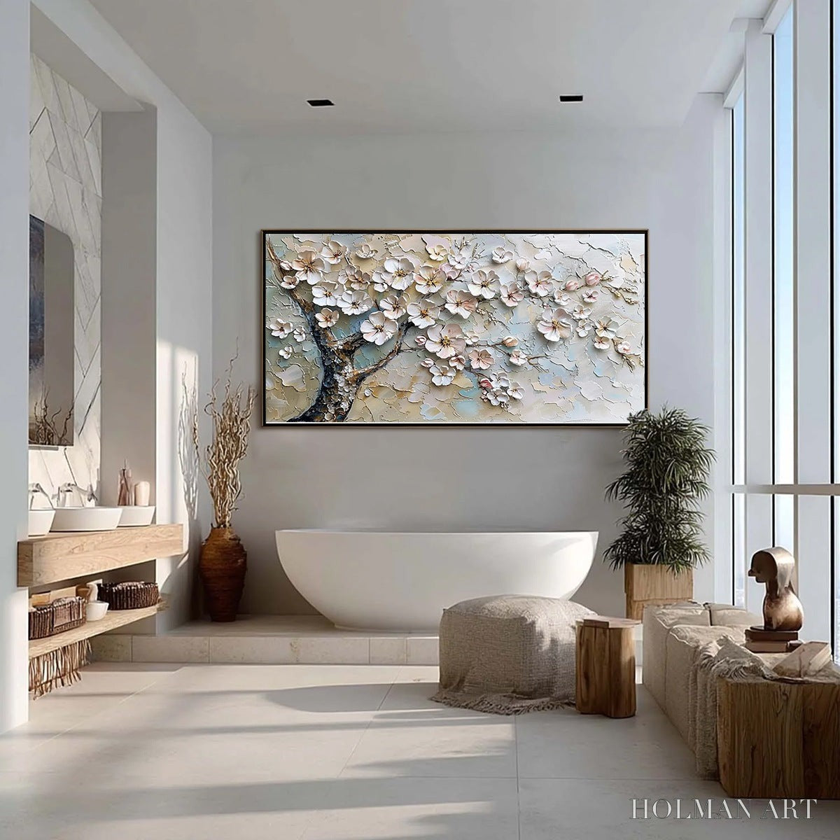 HOLMAN ART Blossom Serenade – Textured Impasto Cherry Blossom Painting - image 5