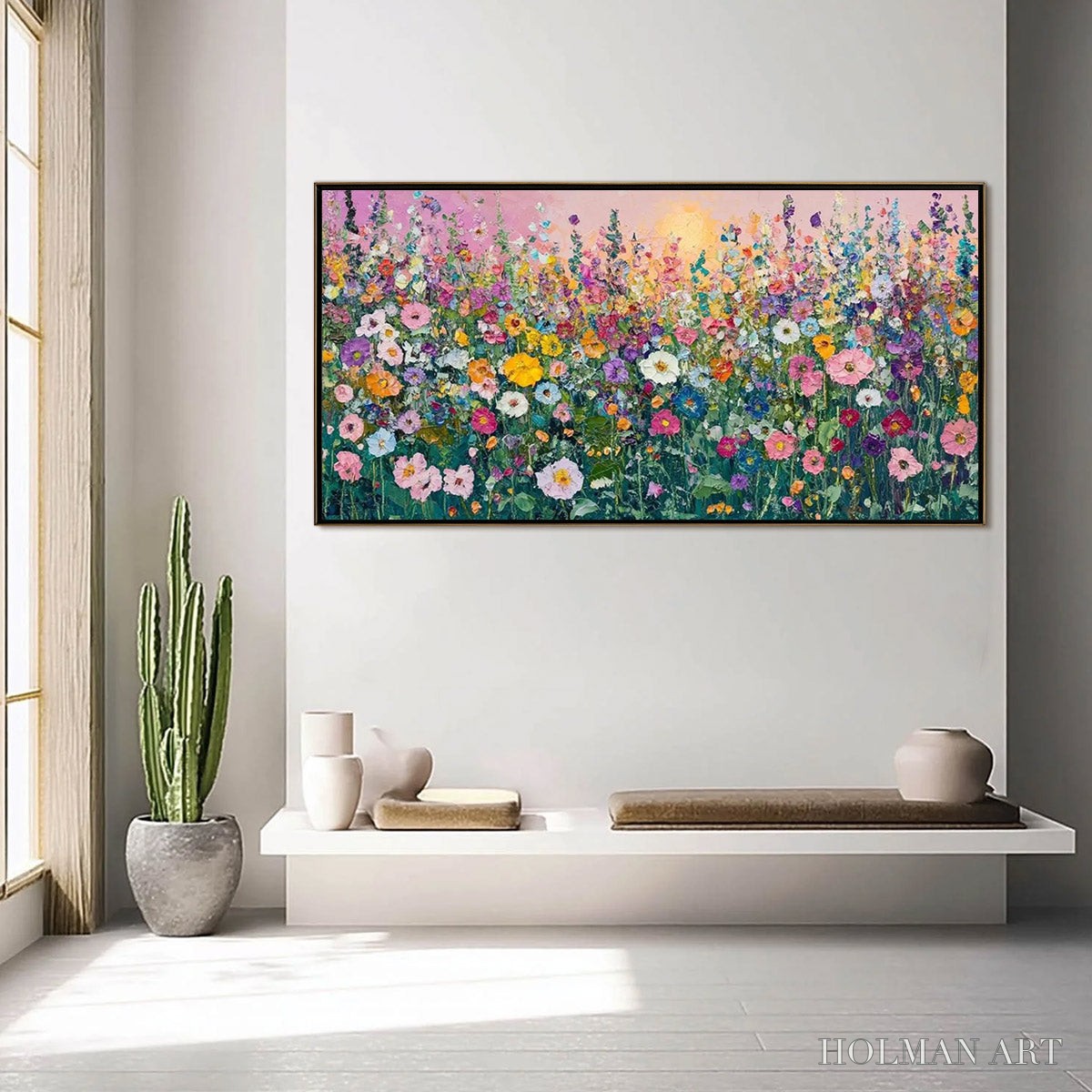 HOLMAN ART Sunlit Wildflower – Impasto Colorful Floral Field Painting - image 2