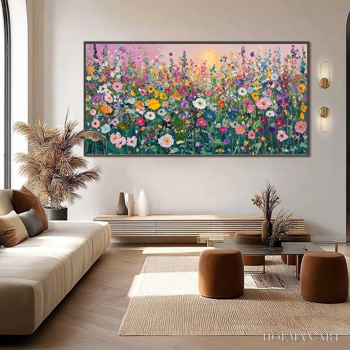 HOLMAN ART Sunlit Wildflower – Impasto Colorful Floral Field Painting - image 3