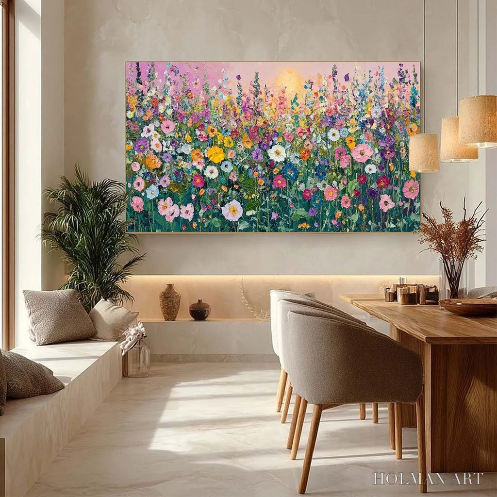HOLMAN ART Sunlit Wildflower – Impasto Colorful Floral Field Painting - image 4