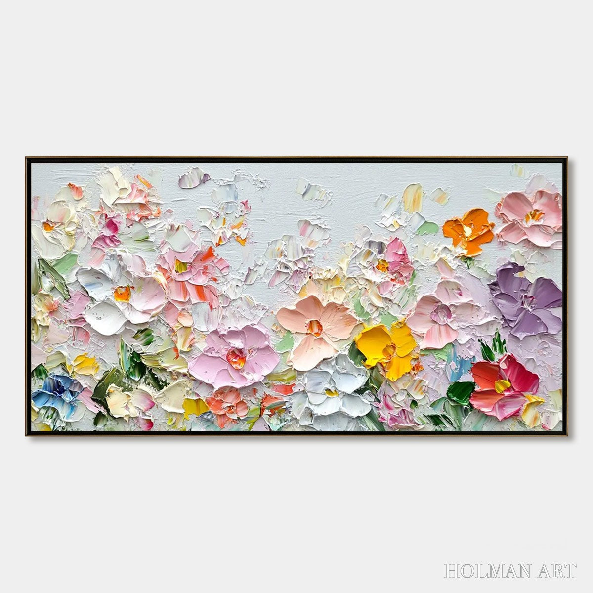 HOLMAN ART Petal Rain – Textured Impasto Floral Painting - image 1