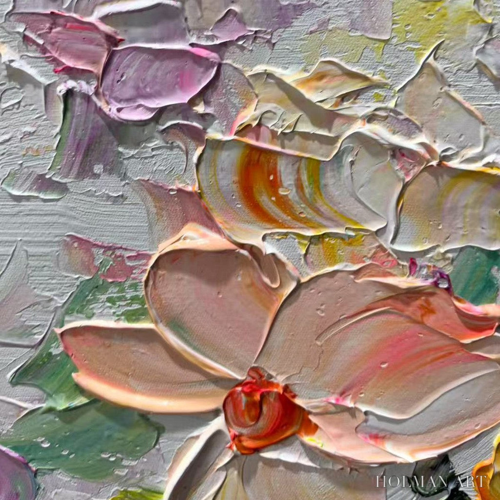 HOLMAN ART Petal Rain – Textured Impasto Floral Painting - image 6