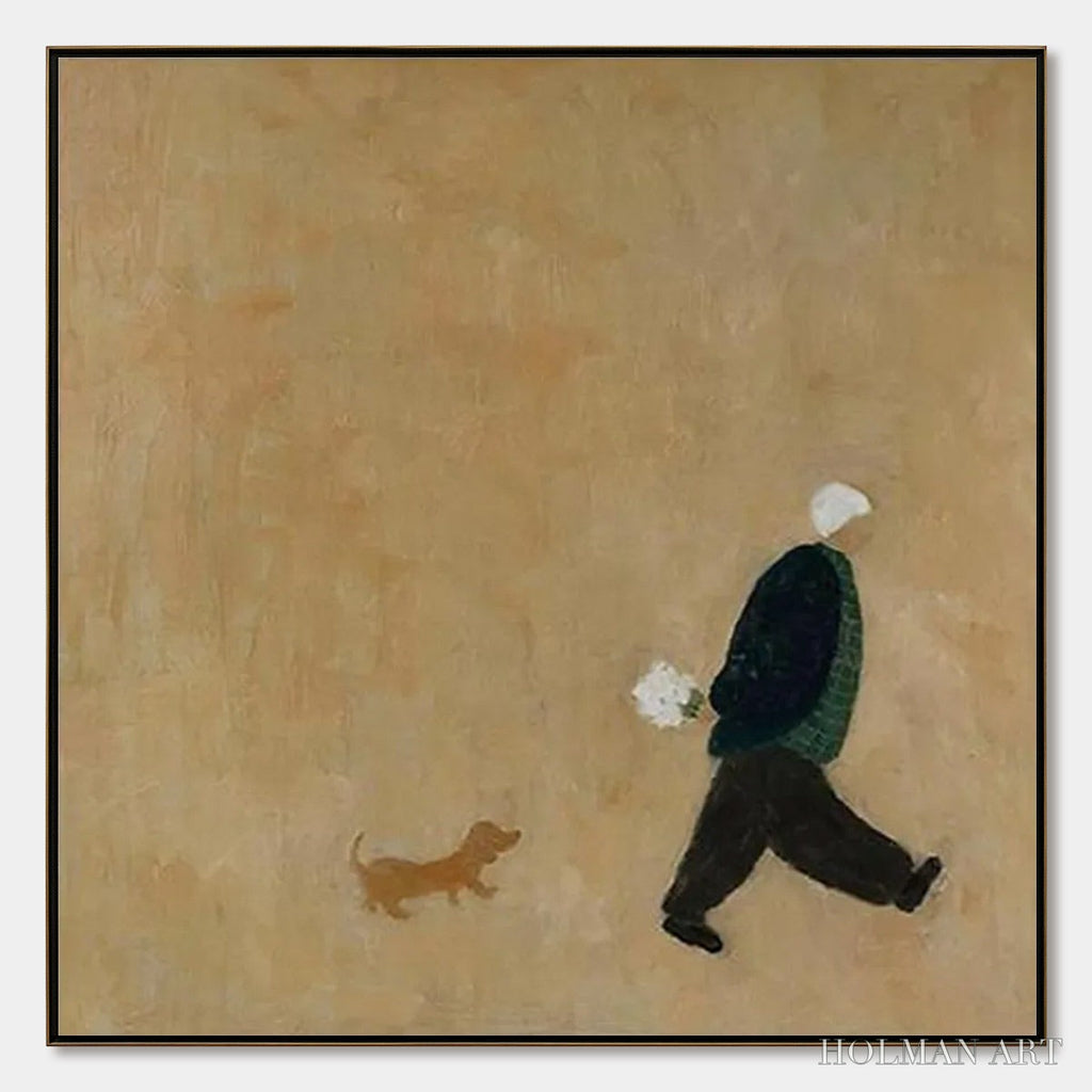 HOLMAN ART Afternoon Stroll – Minimalist Figurative Oil Painting - image 1