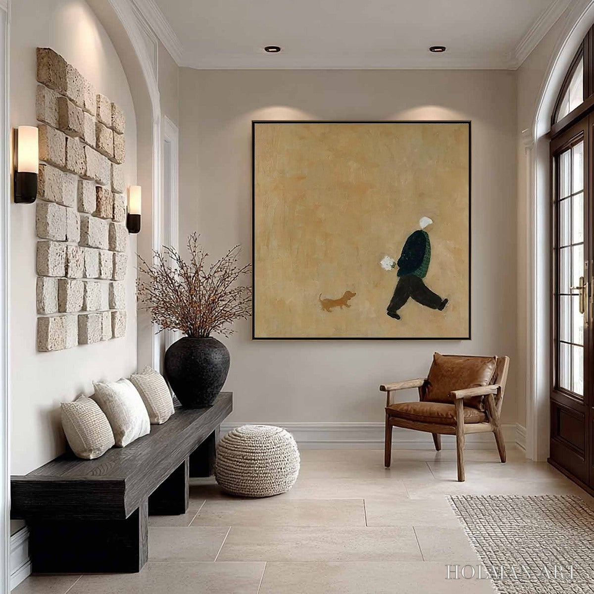 HOLMAN ART Afternoon Stroll – Minimalist Figurative Oil Painting - image 5