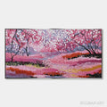 HOLMAN ART Cherry Blossom Path – Textured Impasto Landscape Oil Painting - image 1