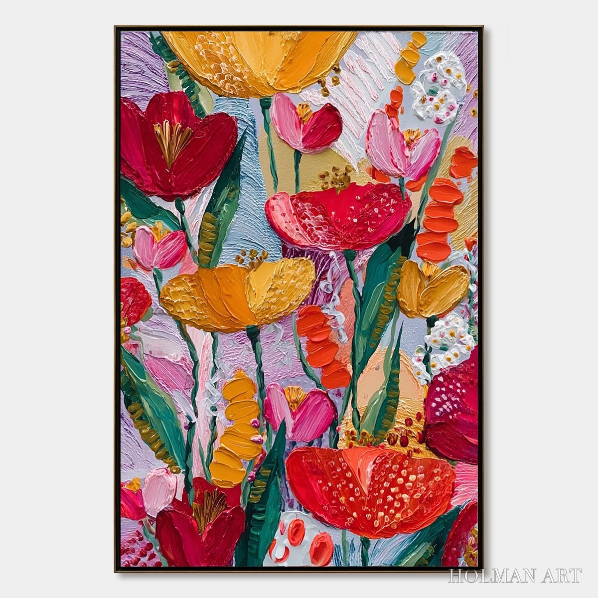 HOLMAN ART Garden Melody – Textured Impasto Floral Oil Painting - image 1