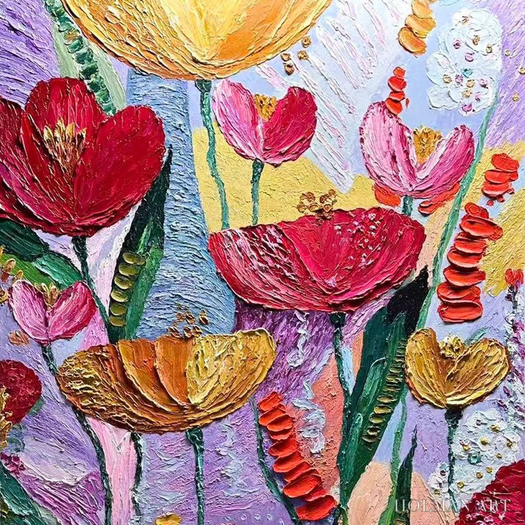 HOLMAN ART Garden Melody – Textured Impasto Floral Oil Painting - image 3