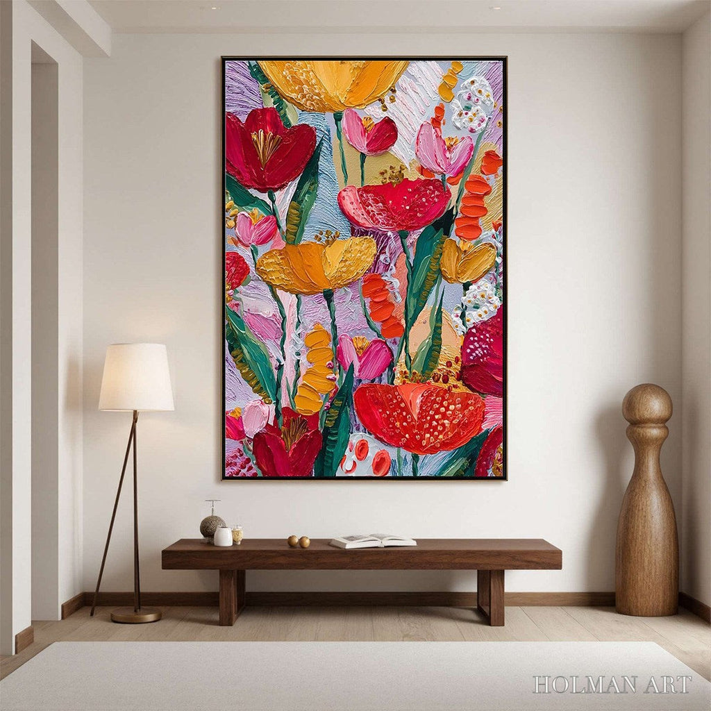 HOLMAN ART Garden Melody – Textured Impasto Floral Oil Painting - image 4