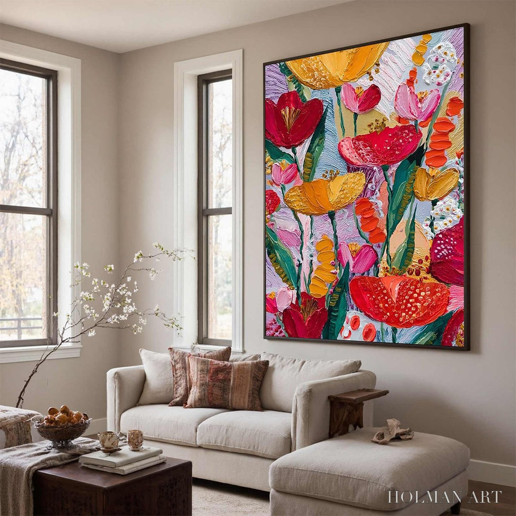 HOLMAN ART Garden Melody – Textured Impasto Floral Oil Painting - image 5