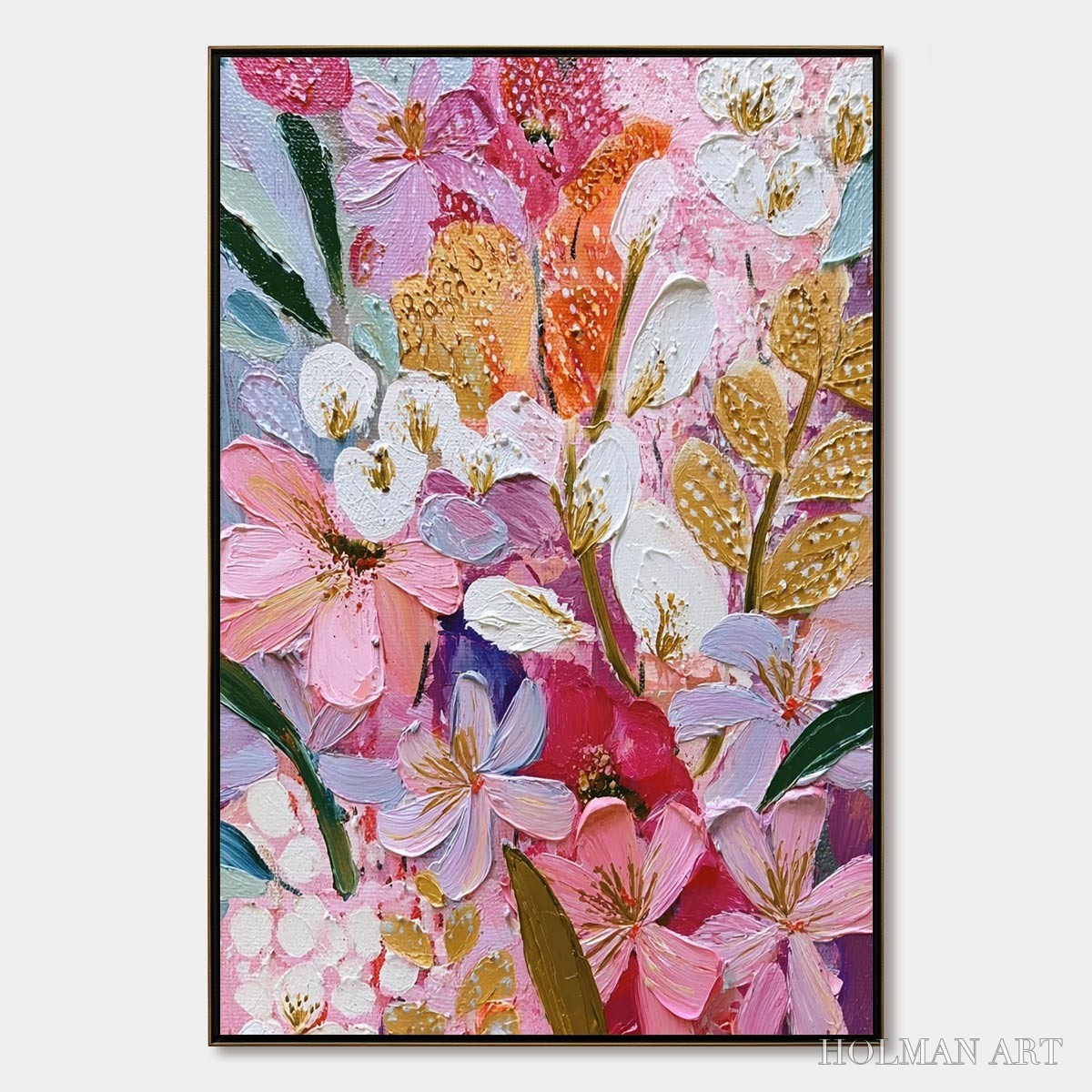 HOLMAN ART Blooming Rhapsody – Textured Impasto Floral Oil Painting - image 1
