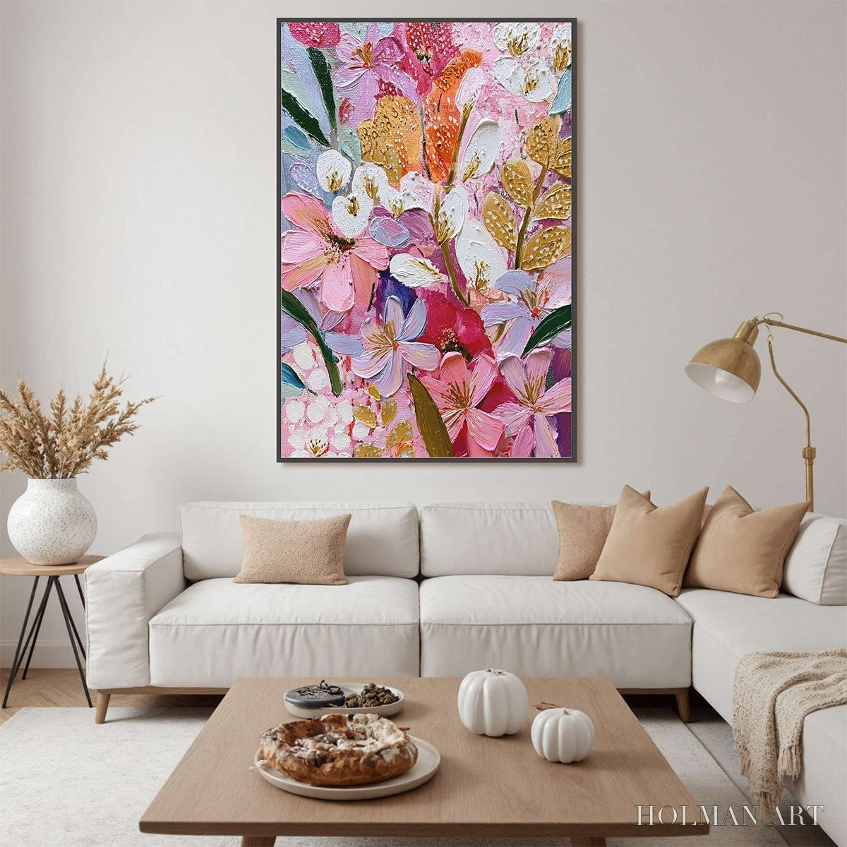 HOLMAN ART Blooming Rhapsody – Textured Impasto Floral Oil Painting - image 4