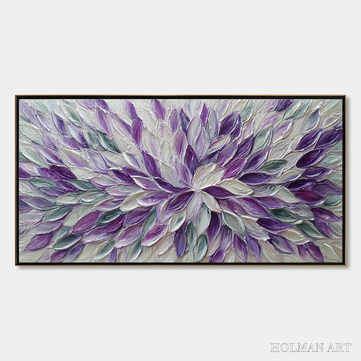 HOLMAN ART Amethyst Bloom – Textured Impasto Floral Oil Painting - image 1