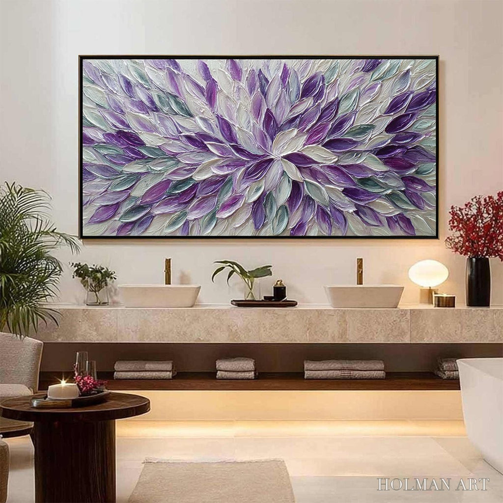 HOLMAN ART Amethyst Bloom – Textured Impasto Floral Oil Painting - image 2