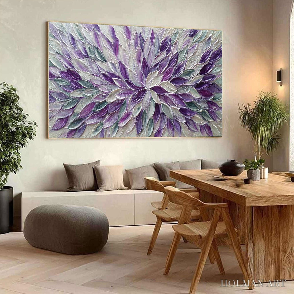 HOLMAN ART Amethyst Bloom – Textured Impasto Floral Oil Painting - image 4