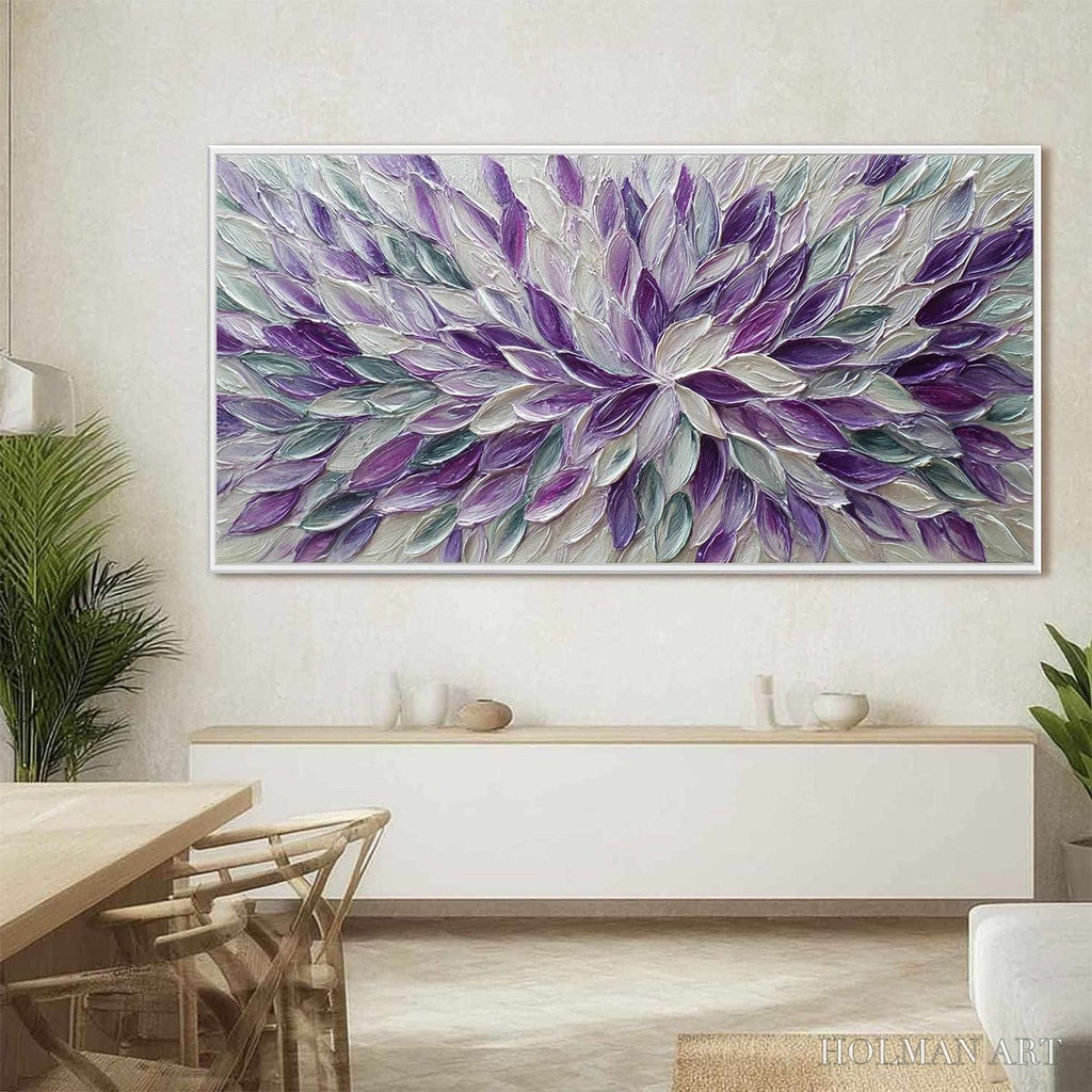 HOLMAN ART Amethyst Bloom – Textured Impasto Floral Oil Painting - image 5