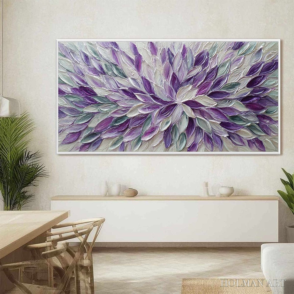 HOLMAN ART Amethyst Bloom – Textured Impasto Floral Oil Painting - image 5